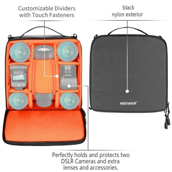 Neewer SOFT PADDED CAMERA EQUIPMENT STORAGE CARRYING CASE（BLACK）